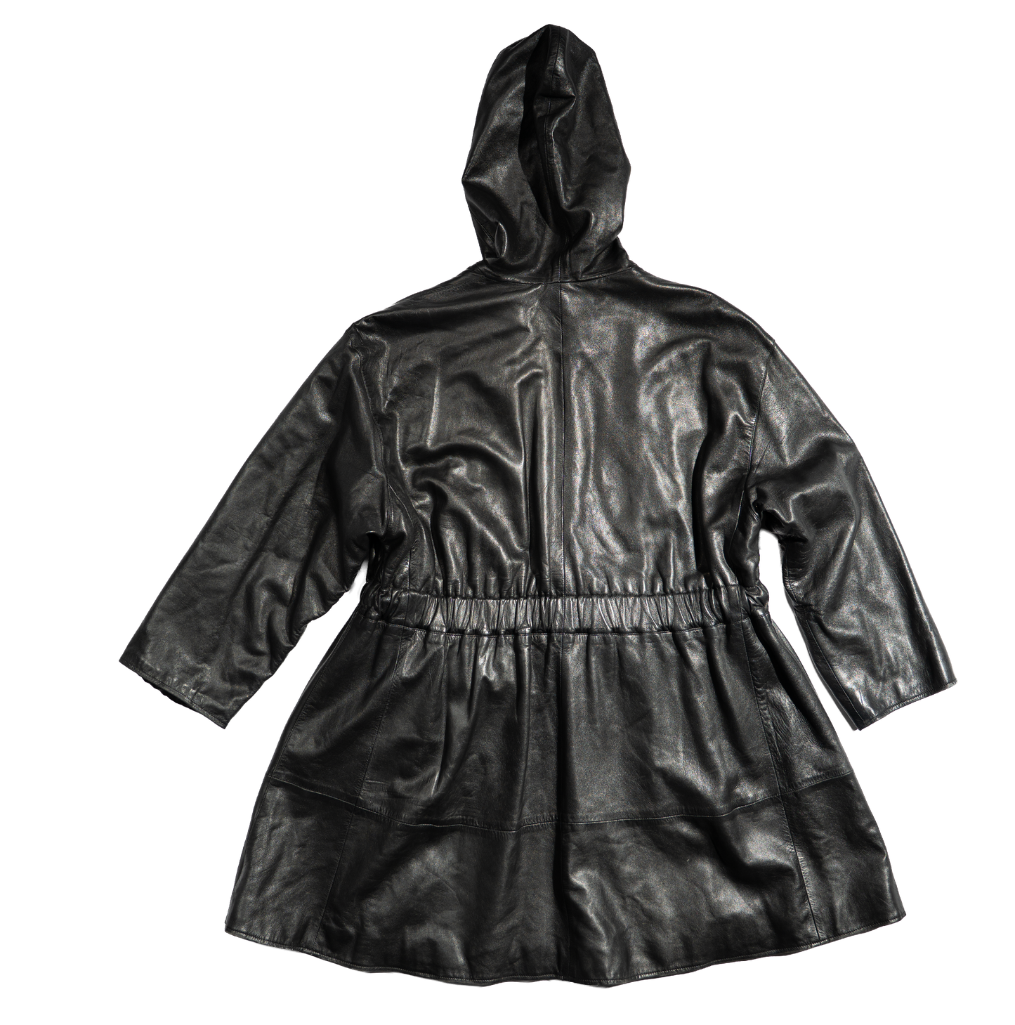 Genny Lambskin Hooded Leather Coat