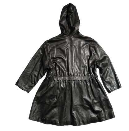 Genny Lambskin Hooded Leather Coat